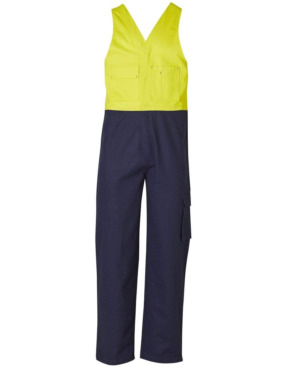 Men's Overall Regular Size SW201 Work Wear Australian Industrial Wear 77R Yellow/Navy 